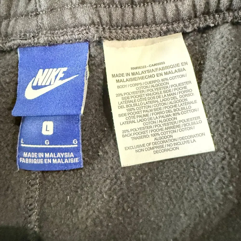 Nike Just Do It Black Fleece Shorts Men’s Size L Elastic Waist With Pockets